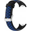 Športový perforovaný silikónový náhradný náramok pre Xiaomi Smart Band 8, 9 a 10 Farba: čierna - modrá
