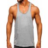 Sivé pánske tank top tielko boxerského strihu bez potlače Bolf 1245