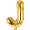 PartyDeco Fóliový balón Mini - Písmeno J 35cm zlatý