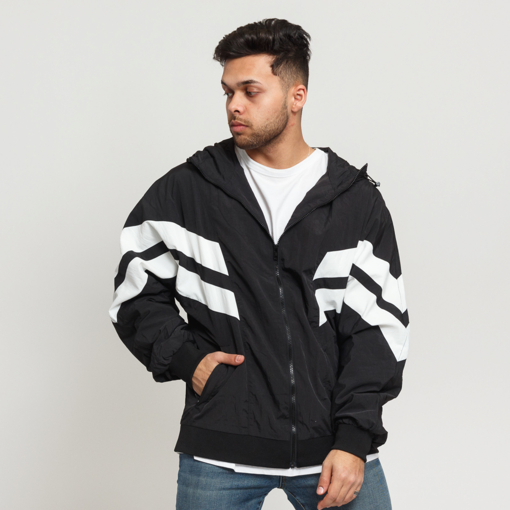 Urban Classics Crinkle Panel Track jacket biela čierna