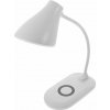 RealG RC-K-545 Stolná LED lampa s bezdrôtovou nabíjačkou Qi a USB, biela