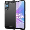 Gumený kryt Brushed Carbon na Oppo A58 5G - Čierna