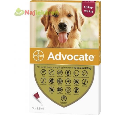 Advocate spot-on dog 10-25 kg 3 x 2,5 ml