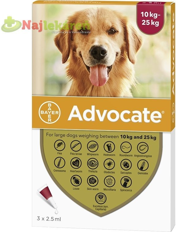 Advocate spot-on dog 10-25 kg 3 x 2,5 ml