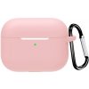 AppleKing ochranný silikónový obal s karabínou pre AirPods Pro 3 - ružový - možnosť vrátiť tovar ZADARMO do 30tich dní