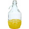 Demižón holý sklenený 5L ucho, plast kôš, patentný uzáver DAMA