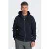 MIKINA GANT WAFFLE TEXTURE ZIP HOODIE EVENING BLUE