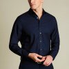 Charles Tyrwhitt Non-Iron Twill Shirt — Navy - Extra Slim fit | 37 | 84 (Štandardná) | Klasické gombíky