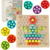 Drevená mozaika z guličiek 77 ks – Montessori