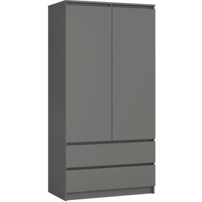 Ak furniture CL S 90 cm 2 dveře 2 zásuvky grafitově šedá