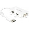 Delock Adaptér Displayport 1.1 samec > VGA / HDMI / DVI samica pasívna biela