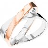 Calvin Klein Štýlový bicolor prsteň z ocele Elliptical 35000854 58 mm