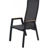 LESLI LIVING AMIR stolička Farba: Teak Negro - s teakovými opierkami, antracit