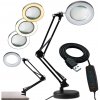 Stolná lampa LED 8W CCT kresliaca stolová lampa 3x zväčšovacie sklo LUCA 2 čierna LUMILED