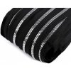 Zips kostený No 5 metráž zlato a striebro - 1 m 4 čierna strieborná