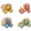 Drevené auto zvieratko s pohyblivou guličkou - 4 varianty