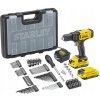 Aku Vŕtačka STANLEY FATMAX V20 SFMCD700D2 + sada príslušenstva 100 ks