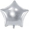 PartyDeco Fóliový balón Hviezda strieborná 48 cm