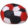 JAKS Sedací vak futbalová lopta bielo čierno červený
