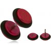 Šperky eshop - Červený fake plug do ucha, lesklé akrylové kolieska PC01.10