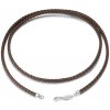 Olivie Kožená hnedá pletená šnúrka 60cm, tl.3 mm 6034 Ag 925; ≤4,7 g.