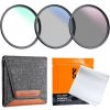 K&F 62mm MCUV+CPL+ND4 Lens Filter Kit with Lens Cleaning Cloth and Filter Bag Nano-Klear K&F Concept