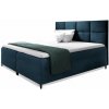 Wilsondo Čalúnená boxspring manželská posteľ s matracom Leila - tmavomodrá Rozmer: 160x200