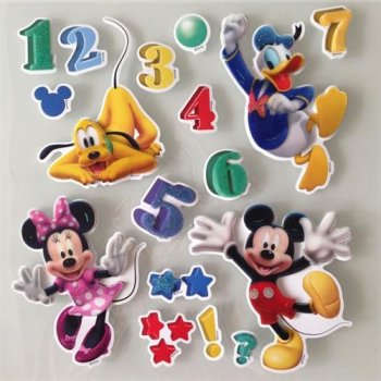 IMPOL TRADE 3D samolepky na stenu detské Mickey, Minnie, Donald, Goofy 3DD601MY 30 x 30 cm