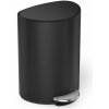 Matne čierny nášľapný kovový odpadkový kôš 6 l – simplehuman