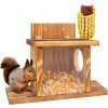DREVENÉ KRMÍTKO DOMČEK S PODÁVAČOM PRE VEVERIČKY A ZVIERATÁ
