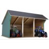 DREVENÁ GARÁŽ 1:32, 45x38x27 cm, PRÍSTREŠOK PRE 3 TRAKTORY