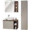 Comad Kúpeľňová zostava SantaFe 80 cm so skrinkami, umývadlom a zrkadlom taupe/dub santa fe vintage