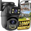EXTERNÁ DVOJITÁ KAMERA 10MP S ZOOMOM, OTOČNÁ, UHD IP WIFI, ALARM, DETEKCIA POHYBU
