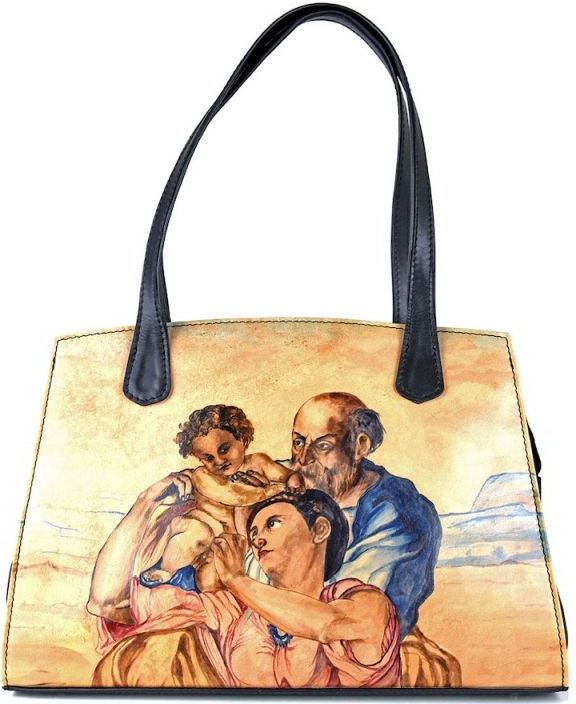 Ručne maľovaná dámska kabelka č.8660 inšpirovaná motívom Michelangelo The Doni Tondo