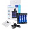 XTAR L4 1,5V Li-ion AA/AAA a NiMH + 4 kusy XTAR AA 2500mAh 1,5V Li-ion