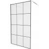 MEXEN/S - KIOTO samostatne stojaca sprchová zástena 110 x 200, transparent/čierna vzor 8 mm, chróm 800-110-002-01-77