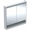 Geberit ONE Zrkadlová skrinka s LED osvetlením, 90x90x15 cm, 2 dvierka, s nikou, biela 505.833.00.2