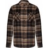 KARIBAN VINTAGE K579 / Pánska flanelová košeľa - camel/black XL