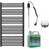 CERANO - Kúpeľňový elektrický radiátorový set Alberto - 600W - čierna matná - 1180x650 mm