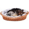 Pelech pre psa mačku prútený košík s pelechom bavlna DOTTY