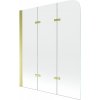 MEXEN - Felix vaňová zástena trojkrídlová 120x140, priehľadný, zlatá 890-120-003-50-00