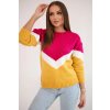 Sweater with geometric fuchsia + mustard patterns oranžová One size Kesi 5907302502926
