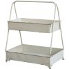 Chic Antique Krémový antik kovový 2-poschodový etažér Luis - 40*27*49 cm - Chic Antique