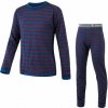 Sensor Merino Air Set detský tričko dl.rukáv + spodky modrá vínová pruhy