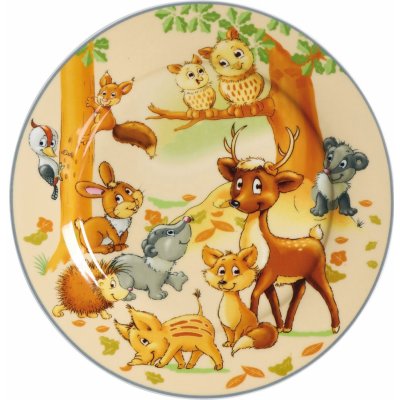Ritzenhoff & Breker tanier s lesnými zvieratami tanier na raňajky tanier na tortu porcelán farebný 19 cm 422443