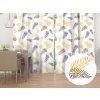 Biante Bavlnený záves Sandra SA-219 Zlaté a čierne palmové listy na bielom 150x220 cm