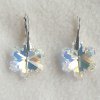 Strieborné náušnice Swarovski elements vločka dúhová - Crystal AB 20mm