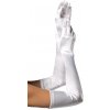 Leg Avenue Extra Long Satin Gloves 16B White