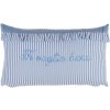 Blanc Maricló vankúš s výplňou a volánikovým lemom v bielo-modrom prevedení 30 x 50 cm 37242