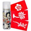 Tattoo Spray oranžová metalíza 3 šablóny